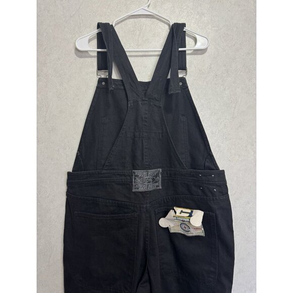 VINTAGE DEADSTOCK Womens Black Jean Denim Overalls Jumpsuit 38x34 Paint 90s Y2k - Picture 4 of 12